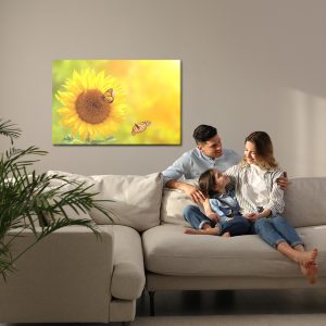 Peinture sur toile Tournesol Aux Papillons – Image 7