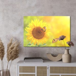 Peinture sur toile Tournesol Aux Papillons – Image 3