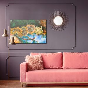 Peinture sur toile Quatre Tournesols Peints – Image 4
