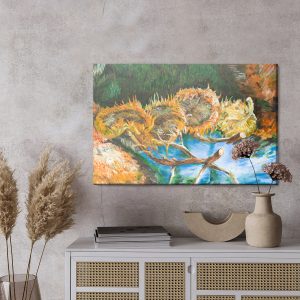 Peinture sur toile Quatre Tournesols Peints – Image 3