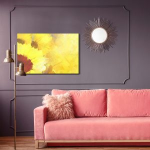 Peinture sur toile Tournesols Peints Sur Fond Jaune – Image 4
