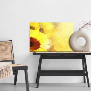 Peinture sur toile Tournesols Peints Sur Fond Jaune – Image 6
