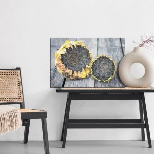Peinture sur toile Tournesols Sur Fond De Planches Grises – Image 6