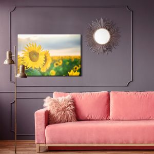 Peinture sur toile Un Champ De Beaux Tournesols Jaunes – Image 4