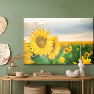 Peinture sur toile Un Champ De Beaux Tournesols Jaunes – Image 5