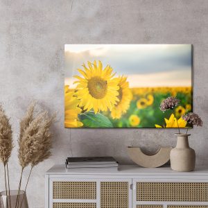 Peinture sur toile Un Champ De Beaux Tournesols Jaunes – Image 3