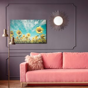 Peinture sur toile Champ De Tournesol Contre Le Ciel – Image 4