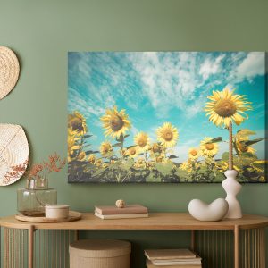 Peinture sur toile Champ De Tournesol Contre Le Ciel – Image 5