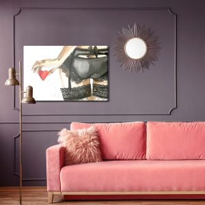 Peinture sur toile Femme En Sous-Vêtements Peinte À L'aquarelle – Image 4