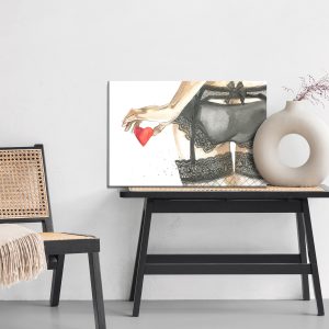 Peinture sur toile Femme En Sous-Vêtements Peinte À L'aquarelle – Image 6
