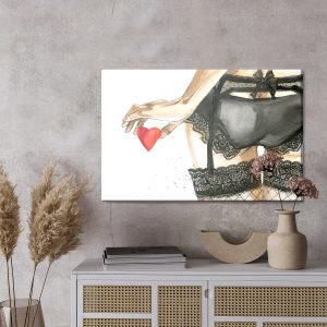 Peinture sur toile Femme En Sous-Vêtements Peinte À L'aquarelle – Image 3