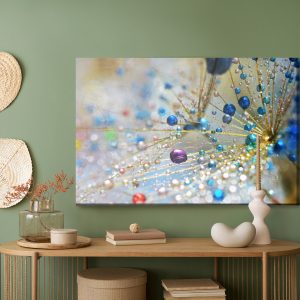 Peinture sur toile Pissenlit, Gouttes Colorées – Image 5