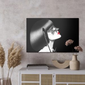 Peinture sur toile Femme Au Masque Vintage – Image 3