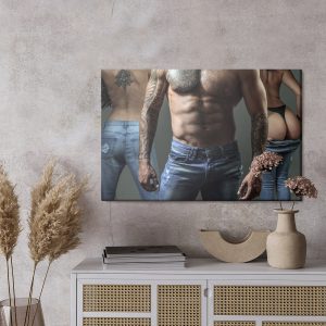 Peinture sur toile Homme Tatoué Avec Des Femmes – Image 3