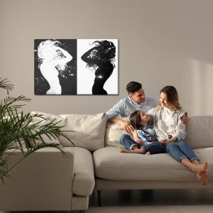 Peinture sur toile Silhouettes Féminines En Noir Et Blanc – Image 7