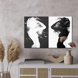 Peinture sur toile Silhouettes Féminines En Noir Et Blanc – Image 3