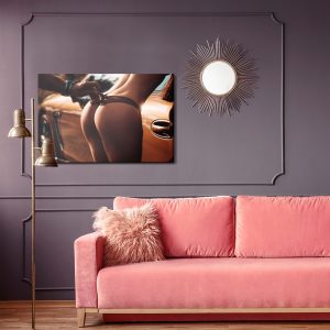 Peinture sur toile Femme En Sous-Vêtements Dans Le Contexte De La Voiture – Image 4