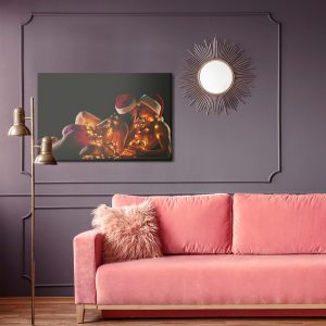 Peinture sur toile Couple De Noël Dans Une Étreinte – Image 4