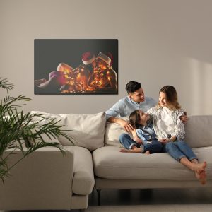 Peinture sur toile Couple De Noël Dans Une Étreinte – Image 7