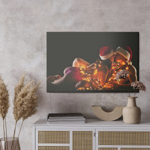 Peinture sur toile Couple De Noël Dans Une Étreinte – Image 3