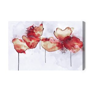 Peinture sur toile Fleurs De Pavot Abstraites – Image 2