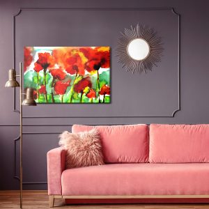 Peinture sur toile Coquelicots Peints À L'aquarelle – Image 4