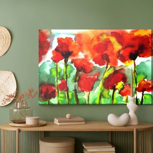 Peinture sur toile Coquelicots Peints À L'aquarelle – Image 5