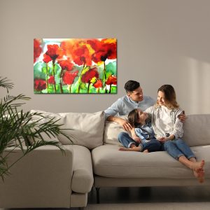 Peinture sur toile Coquelicots Peints À L'aquarelle – Image 7