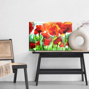 Peinture sur toile Coquelicots Peints À L'aquarelle – Image 6