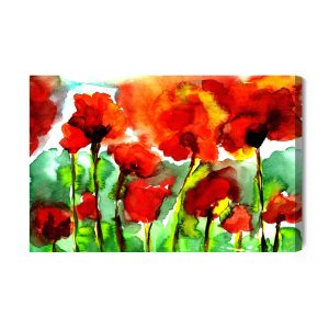 Peinture sur toile Coquelicots Peints À L'aquarelle – Image 2