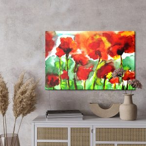 Peinture sur toile Coquelicots Peints À L'aquarelle – Image 3