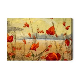 Peinture sur toile Coquelicots Rouges Sauvages – Image 2