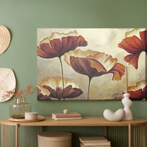 Peinture sur toile Belles Fleurs De Pavot Vintage – Image 5