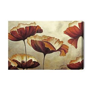 Peinture sur toile Belles Fleurs De Pavot Vintage – Image 2