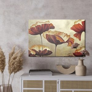 Peinture sur toile Belles Fleurs De Pavot Vintage – Image 3