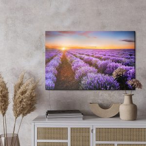 Peinture sur toile Lavande Au Coucher Du Soleil – Image 3