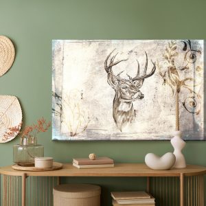 Peinture sur toile Cerf Au Style Vintage – Image 5