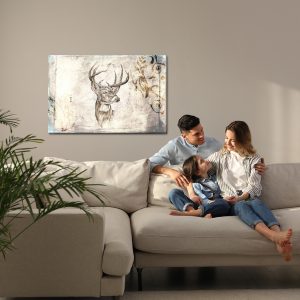 Peinture sur toile Cerf Au Style Vintage – Image 7