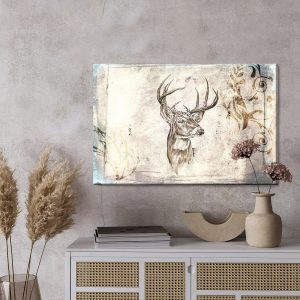 Peinture sur toile Cerf Au Style Vintage – Image 3