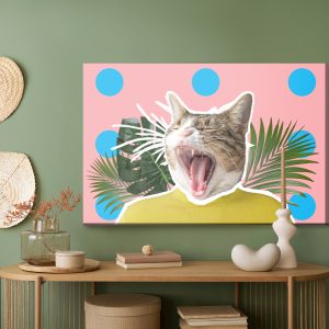 Peinture sur toile Chat Et Feuilles - Style Pop Art – Image 5