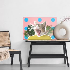 Peinture sur toile Chat Et Feuilles - Style Pop Art – Image 6