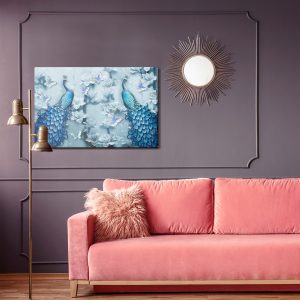 Peinture sur toile Paons Colorés - Effet 3D – Image 4