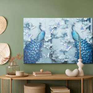 Peinture sur toile Paons Colorés - Effet 3D – Image 5