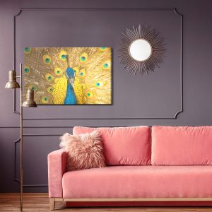 Peinture sur toile Beau Paon Coloré – Image 4