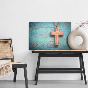 Peinture sur toile Croix Sur Fond Bleu – Image 6