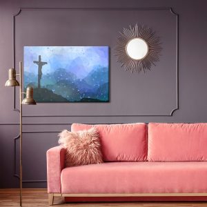 Peinture sur toile Scène De Pâques Avec Une Croix – Image 4