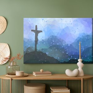 Peinture sur toile Scène De Pâques Avec Une Croix – Image 5
