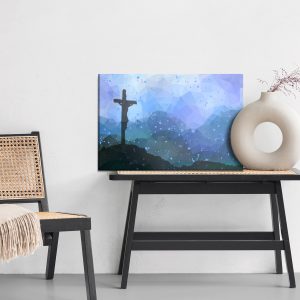 Peinture sur toile Scène De Pâques Avec Une Croix – Image 6