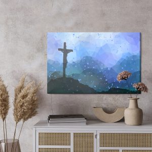 Peinture sur toile Scène De Pâques Avec Une Croix – Image 3