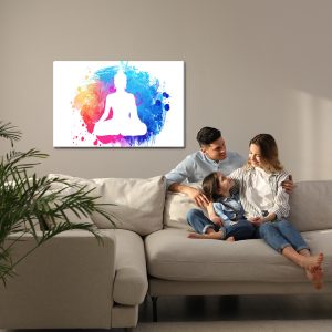 Peinture sur toile Bouddha Sur Fond Aquarelle – Image 7